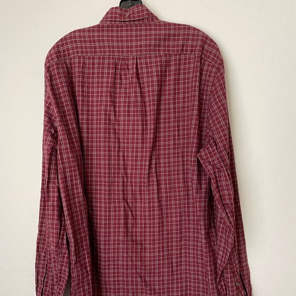 J Crew Mens Red Gingham Plaid Cotton Long Sleeve Button Down Shirt Size XL - Picture 2 of 4